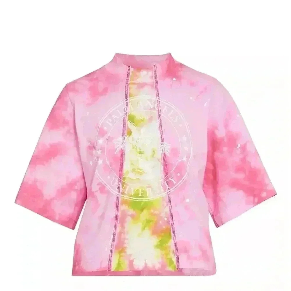 NWT Palm Angels Tie-Dye College Vintage Tee Pink M